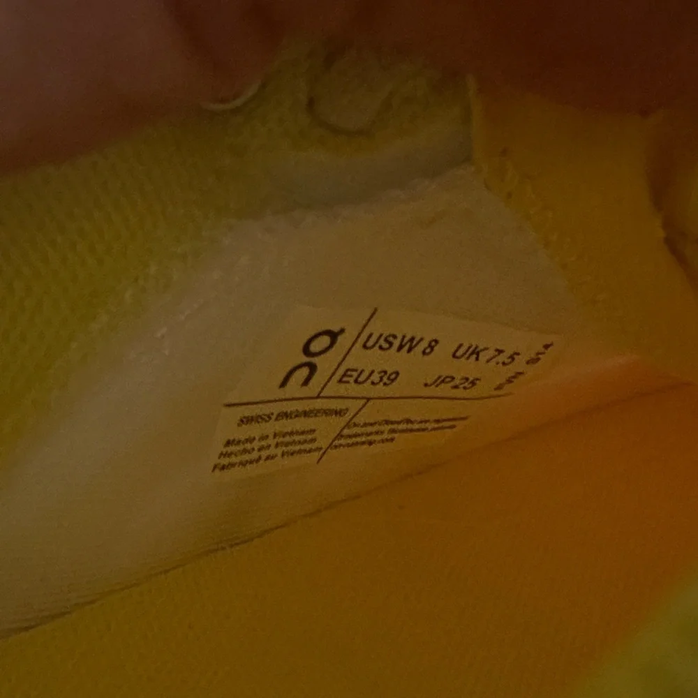 On Cloud Women's tennis Sneakers in Pink, Yellow, and White - Picture 5 of 6